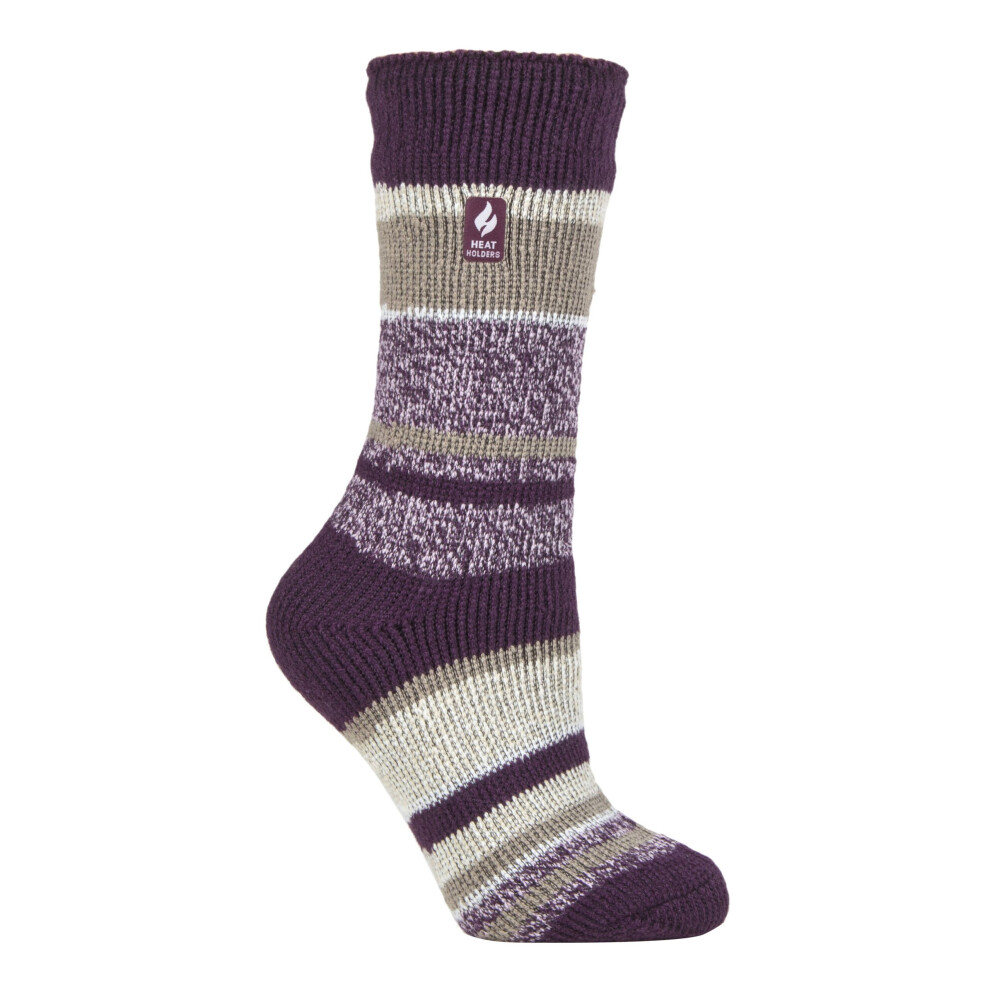 (Plum (Provence)) Heat Holders - Ladies Original Thick Multicoloured Twist Thermal Socks