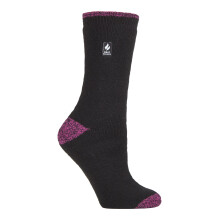 (04-Aug, Schwarz / Beere H&T (Prag)) Heat Holders - Heat Holders - Damen Warm Innen Fleece Thermo Flauschige Socken für Geschenk