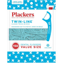 Plackers, Twin-Line, Floss Picks, Cool Mint, 150 Count
