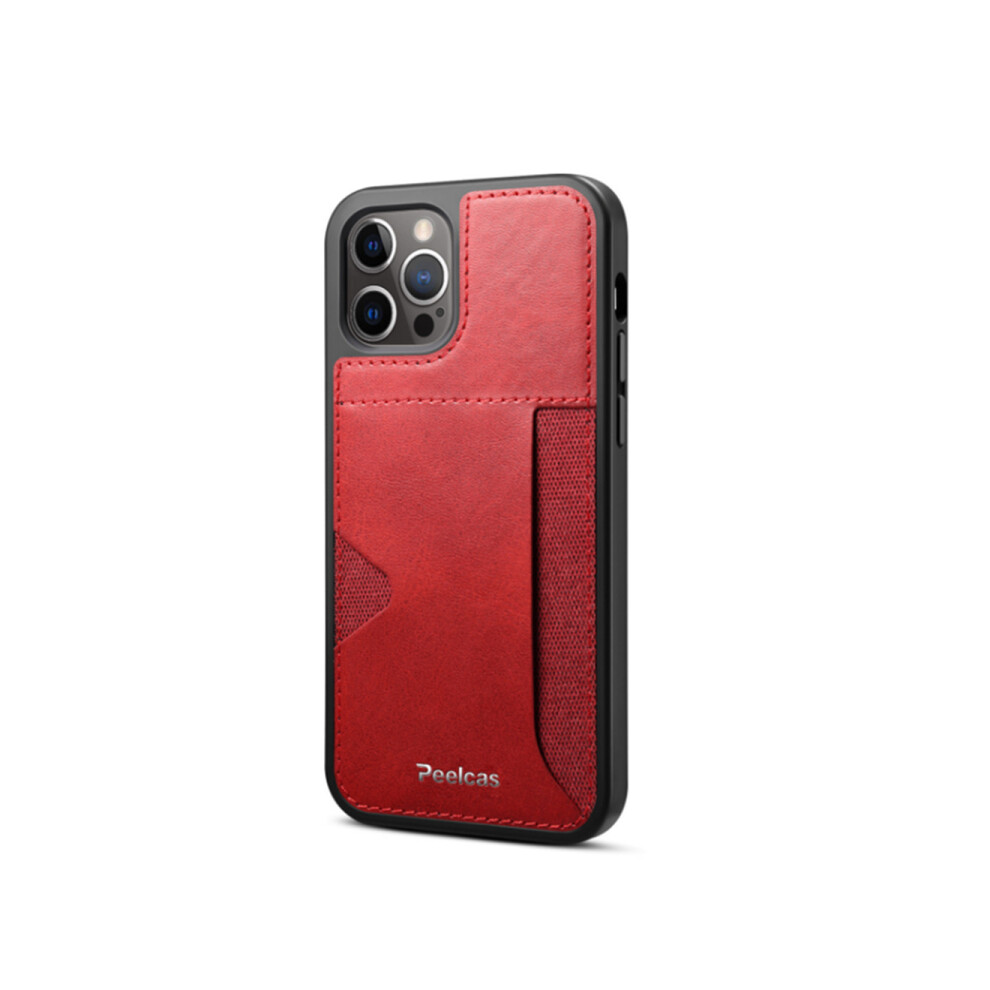 F55 All-Inclusive Leather Card Phone Holster Phone Back Cover Protective Shell Card Holder For Iphone 12/12Pro 750910237903