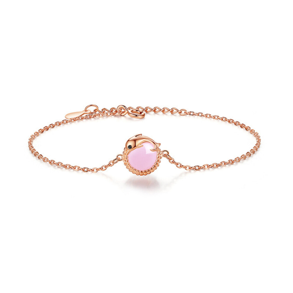 BS31 Jewelry Female S925 Sterling Silver Dolphin Lovers Shiny Bracelet Light Luxury Exquisite Bracelet Personalized Gift-image-OPC-P86H8GT-NEW