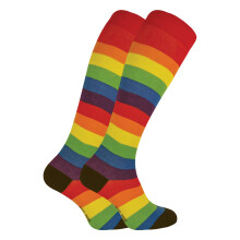 (37-40, Regenbogen) Sock Snob - 2er Pack Damen Lang Bambussocken | Atmungsaktiv Kniestrümpfe Unifarben Kniehoch