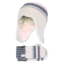 (3-6 Years, Buttercreme) Heat Holders - Heat Holders - Mädchen Bommel Hut und Fäustlinge | Winter Mütze Fäustlinge Set