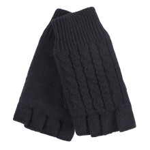 (One Size, Schwarz) Heat Holders - Heat Holders Damen Winter Strick Handschuhe Fingerlos Plush Fleece Gefüttert