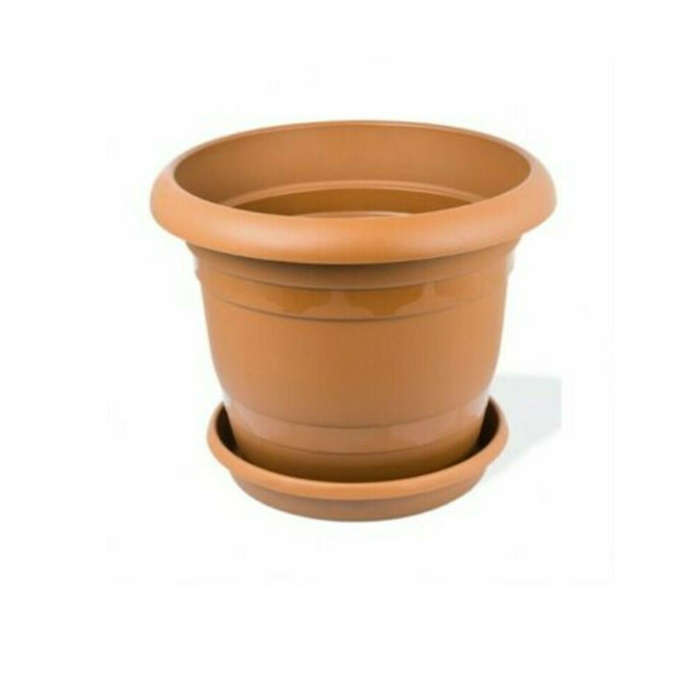(Round 25 x 21cm) Garden Flower Plant Pot Small Large Plastic Planter Rectangle Window Box Planter