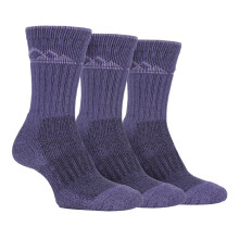 (04-Jul, SBLS030PUR) Storm Bloc - Storm Bloc - 3er Pack Damen Baumwolle Antiblasen Wandersocken Gepolstert