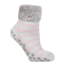 (04-Aug, Silbergrau (Auckland)) Heat Holders - Heat Holders 1 Paar Damen Bettsocken mit ABS Stopper | Antirutsch Kuschelsocken