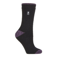 (04-Aug, Schwarz / Lila H&T (Teneriffa)) Heat Holders - Heat Holders Lite - Damen Winter Dünn Bunt Muster Thermosocken für Geschenk