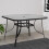 Living And Home 105CM Square Tempered Glass Garden Dining Table w/ Parasol Hole 2