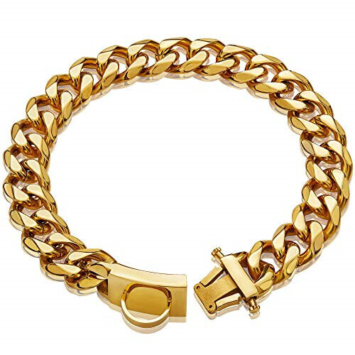 (24") Gold Dog Chain Collar,Strong Metal Chain Collar