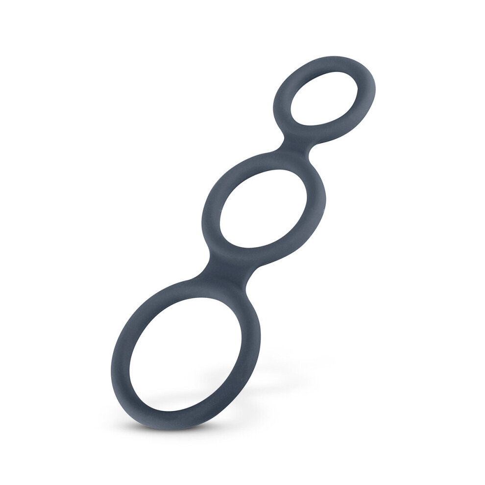 Boners Grey Triple Cock Ring | Silicone Penis Ring Set For Increased Stamina | 2 Inch