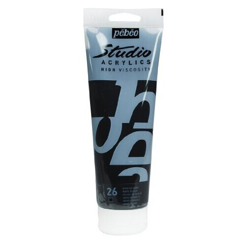 PEBEO 169-026 250 ml Studio Acrylic Paint, Mars Black