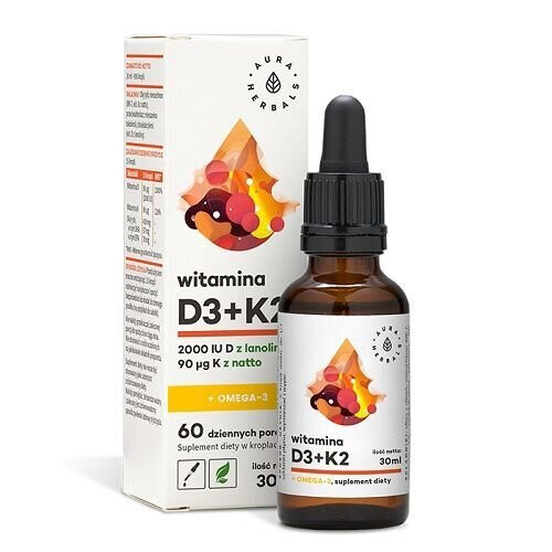 Aura Herbals Witamina D3+K2 + Omega3 30Ml