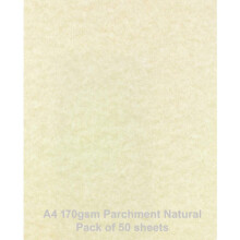 A4 170gsm Parchment Paper Natural Pack of 50 Sheets by ARK