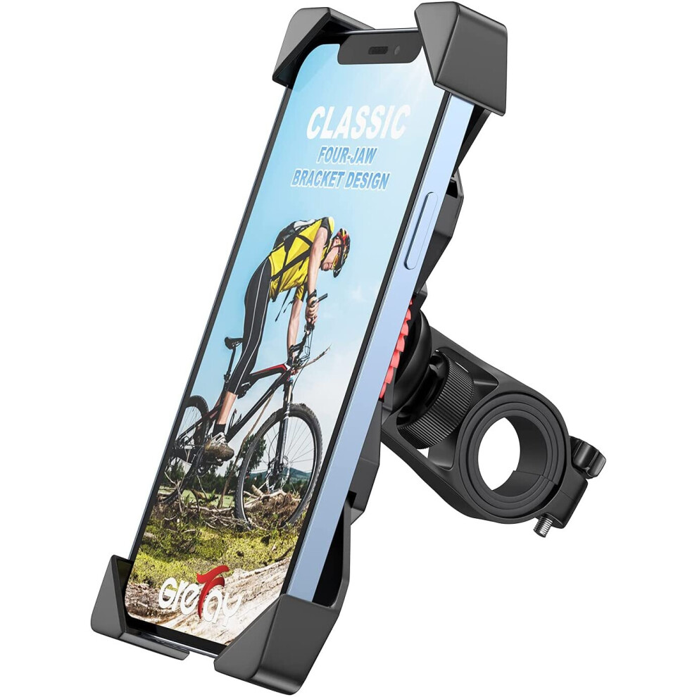 Grefay Bike Phone Mount Universal Bicycle Motorcycle Cell Phone Holder Smartphone Cradle Clamp For 3.5-6.5 Inch Gps Device (Pb03a) 614823271860