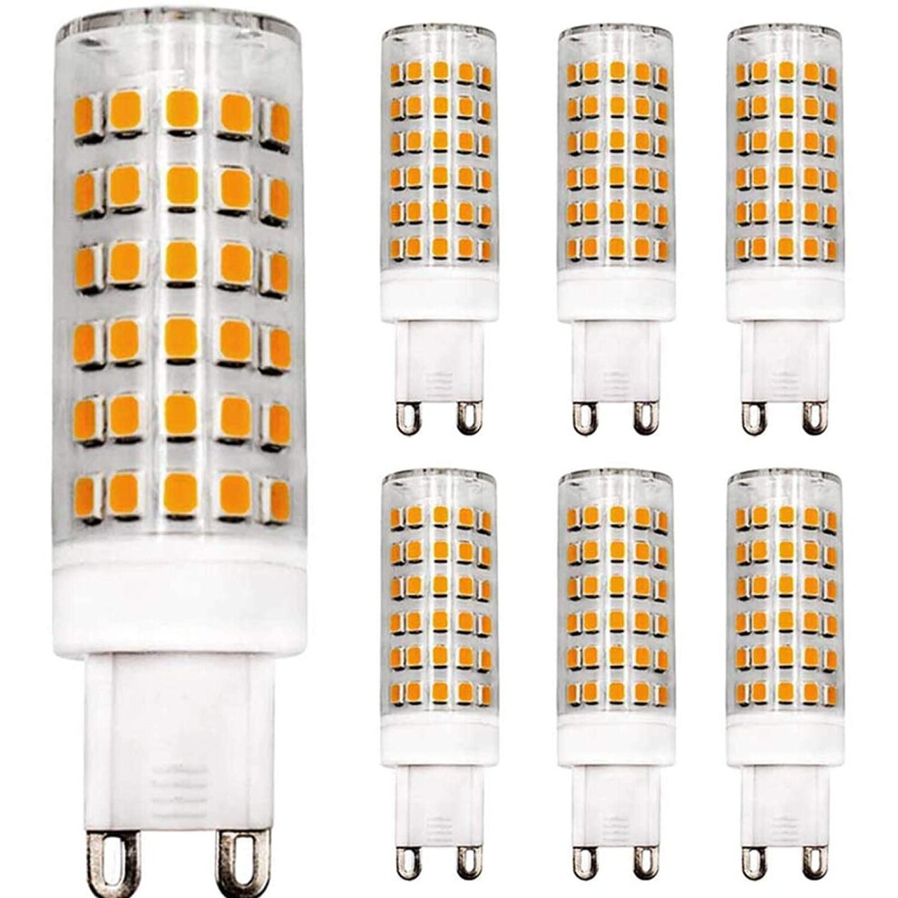 G9 Dimmable LED Bulb 9W Equivalent 80W Halogen Bulb Warm White 3000K,220V-240V, 6-Pack