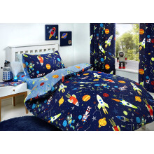 Bedlam - Supersonic - Glow In The Dark Duvet Cover Set | Double Bed Size | Blue Bedding