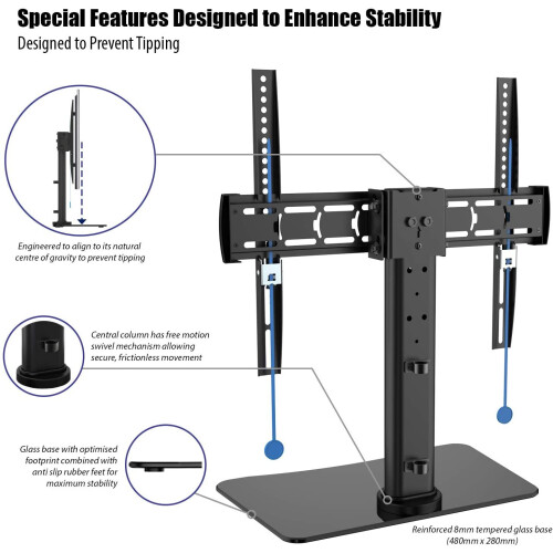Invision TV Stand Tilt and Swivel Table Top Pedestal Bracket For 3255
