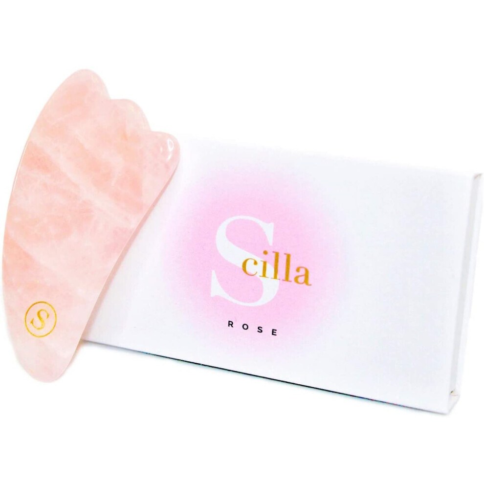 The Best Rose Quartz Gua Sha Pink Jade Guasha Massage Tool Scraping Stone for Eye & Face Treatment. 100% Superior Rose Quartz...