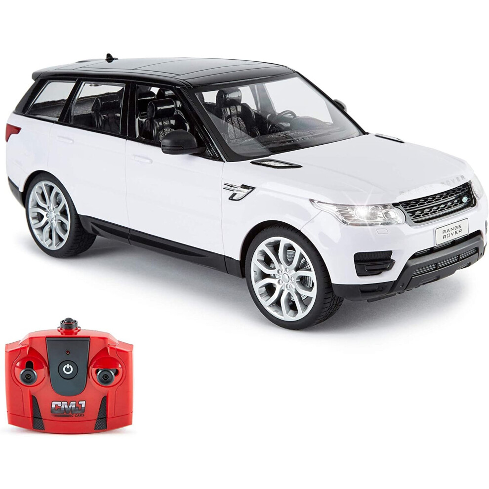 CMJ RC Cars Officially Licensed Remote Control Range Rover Sport in 30CM Size 1:14 Scale in White Colour