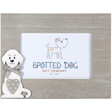 Photo Frame Picture Frame 4 x 6 inch (15 x 10 cm) Grey Wooden Dog Design, Gift for Animal Lovers