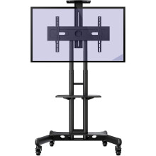 Invision GT1200 Mobile TV Stand on Wheels For 32-65 Inch TVs | Anti Tip & Ultra Stable TV Trolley | Heavy Duty Non Marking...