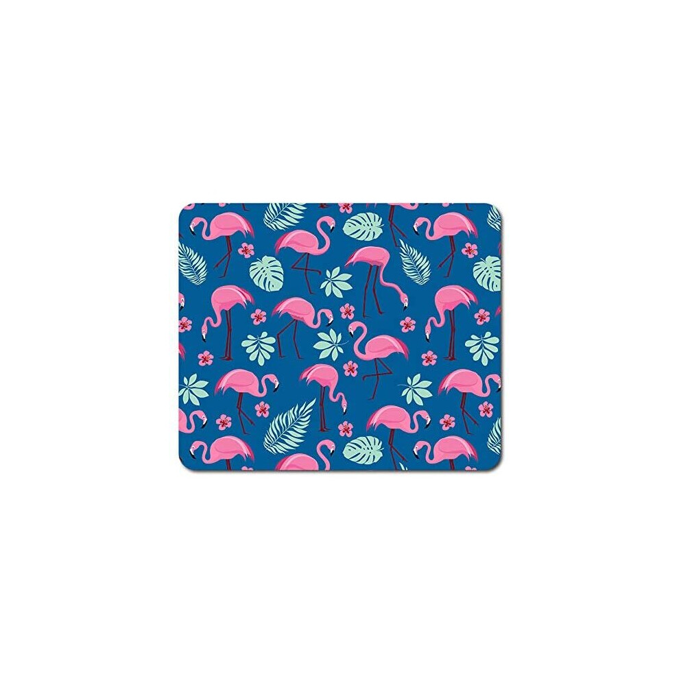 Flamingo Mouse Mat Pad - Tropical Pattern Cute Girls Gift Pc Computer #8461 Pink 7625886179171