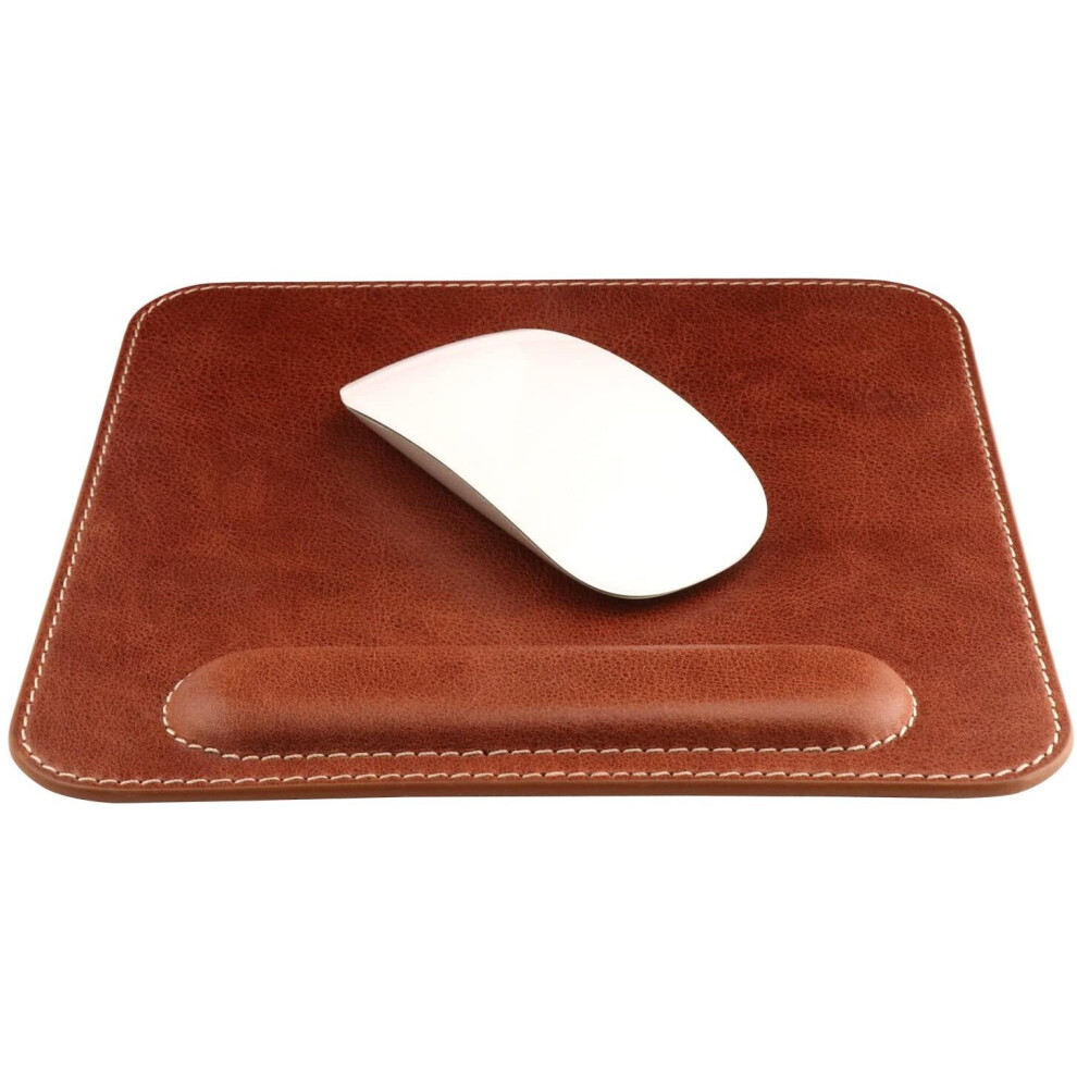 Londo Genuine Italian Leather Mousepad With Wrist Rest ,8.2" X 8.2" 600434893959