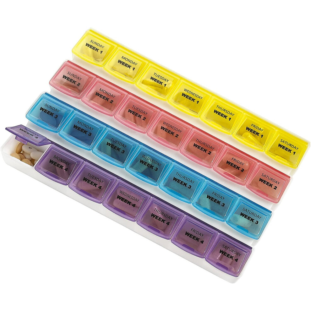 Brand:-Medca Monthly Pill Organizer - 28 Day Extra Large Monthly Pill Planner To Separate Pills & Vitamins Week To Week, Travel Medication...