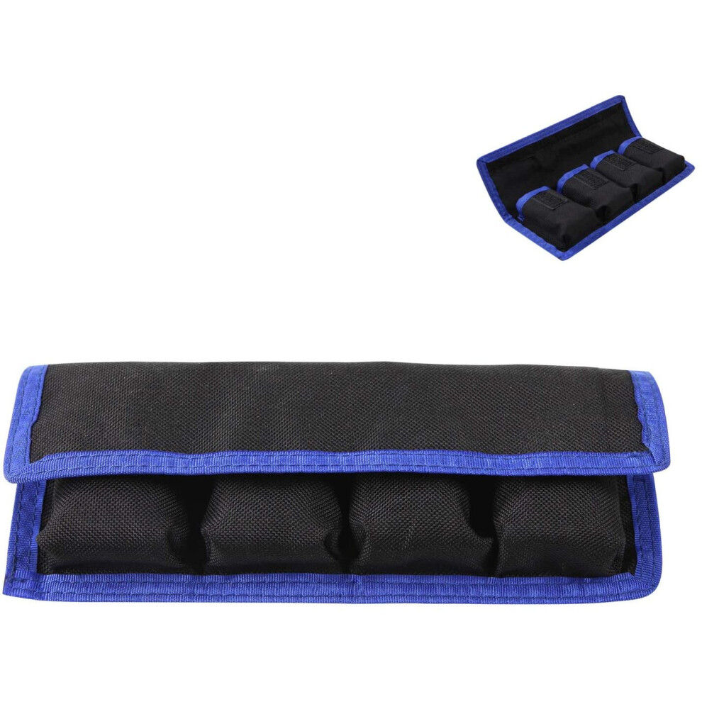 Mekingstudio Nylon Dslr Battery Bag/Holder/Case Storage With 4 Pocket Pouch For Lp-E6/Lp-E8/Np-Fw50/En-El14/En-El15 6923600437301