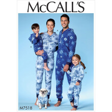 McCall's Patterns 7518 Adult,Mens/Misses/Boy's/Girls/Child Jumpsuit and Dog Coat,Sizes S-XL, Tissue, Multi-Colour, 17 x 0.5 x...