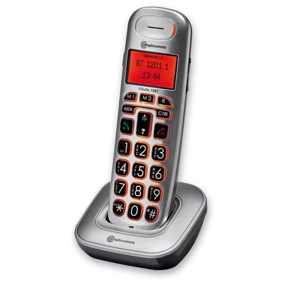 Amplicomms BigTel 1201 Additional HandSet - Big Button Phone for Elderly - Loud Phones for Hard of Hearing - Hearing Aid...