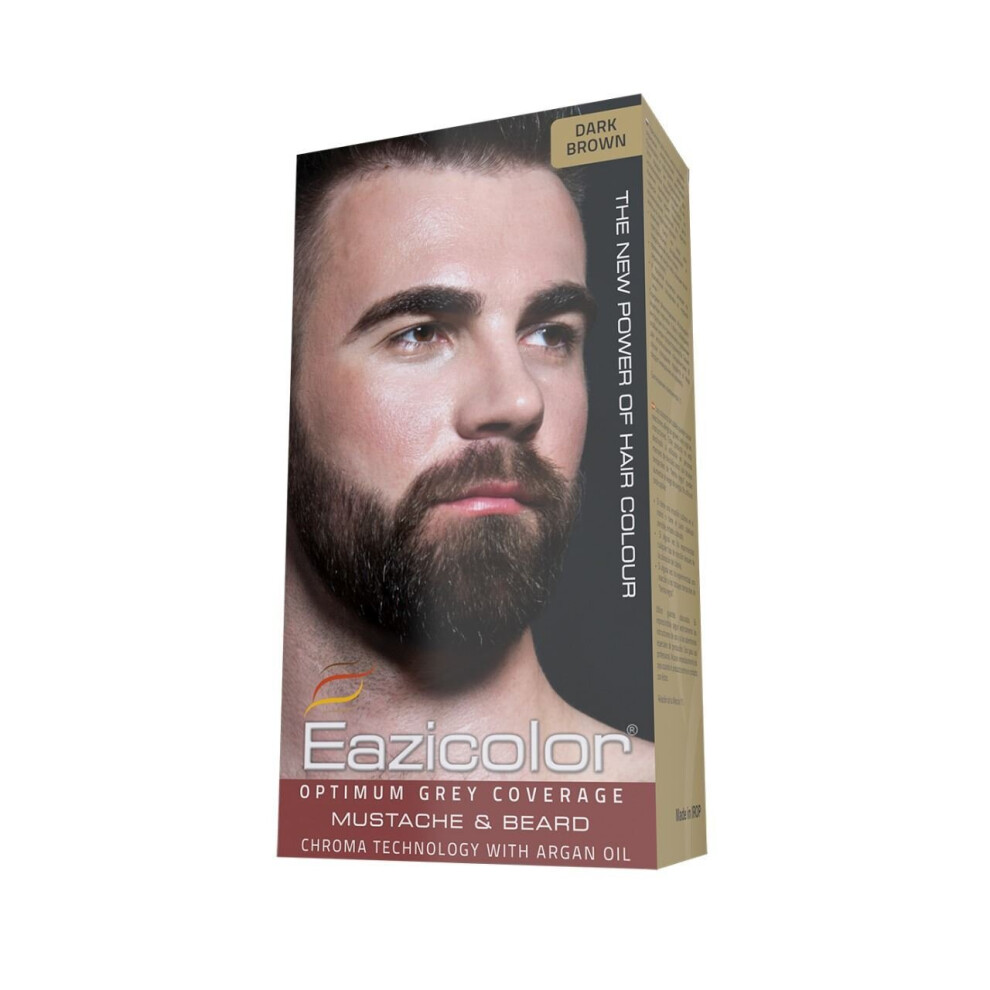 Eazicolor Mustache & Beard Hair Colour for Men 35ML Dark Brown