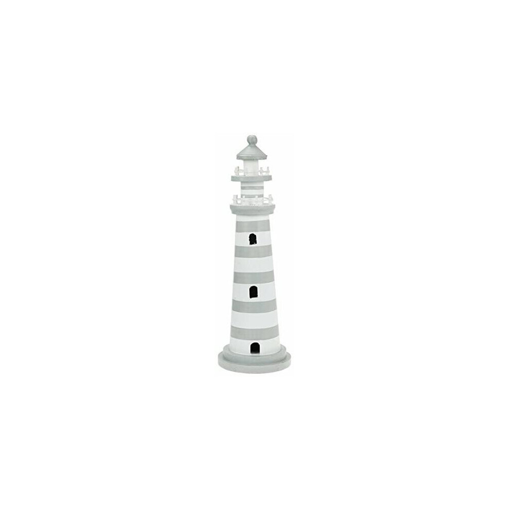 Lighthouse Decoration - Grey & White - 39cm
