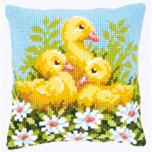 Vervaco Ducklings with Daisies I Cross StitchCushion, Multi-Colour