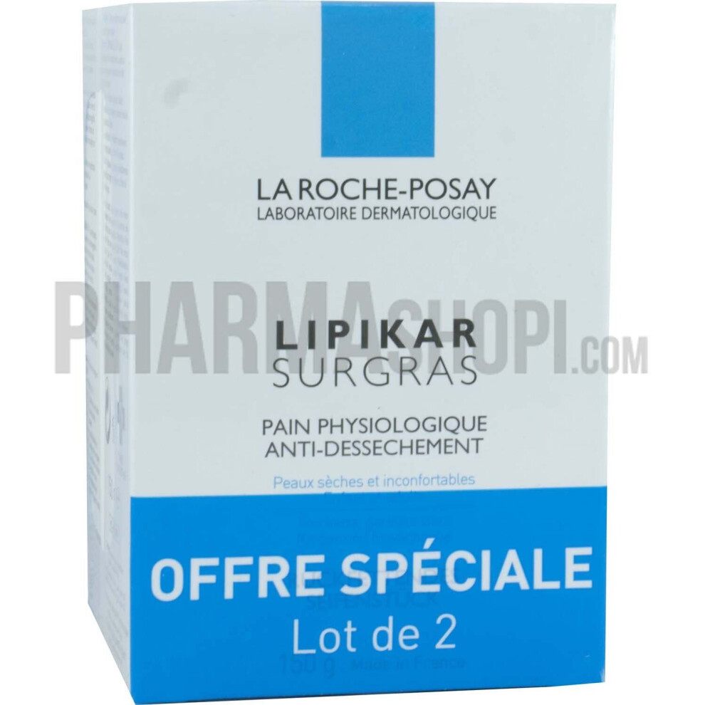 La Roche-Posay Lipikar Surgras Cleansing Bar 2 x 150g