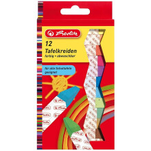 Herlitz Chalk, 12 Pieces in Hanging Pack, Assorted Colours 12 Stück Coloured