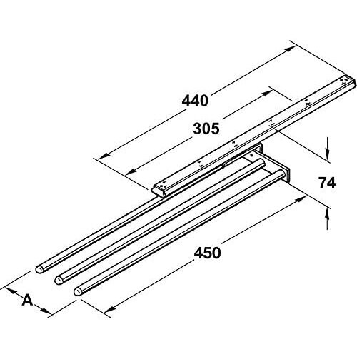 Anodised Aluminium 3 Rail Telescopic Towel Rail 2