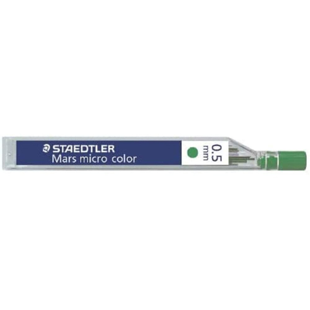 Staedtler Mars Micro Color 25405-5 0.5mm Mechanical Pencil Lead - Green (Pack of 12 Tubes - 144 Leads)