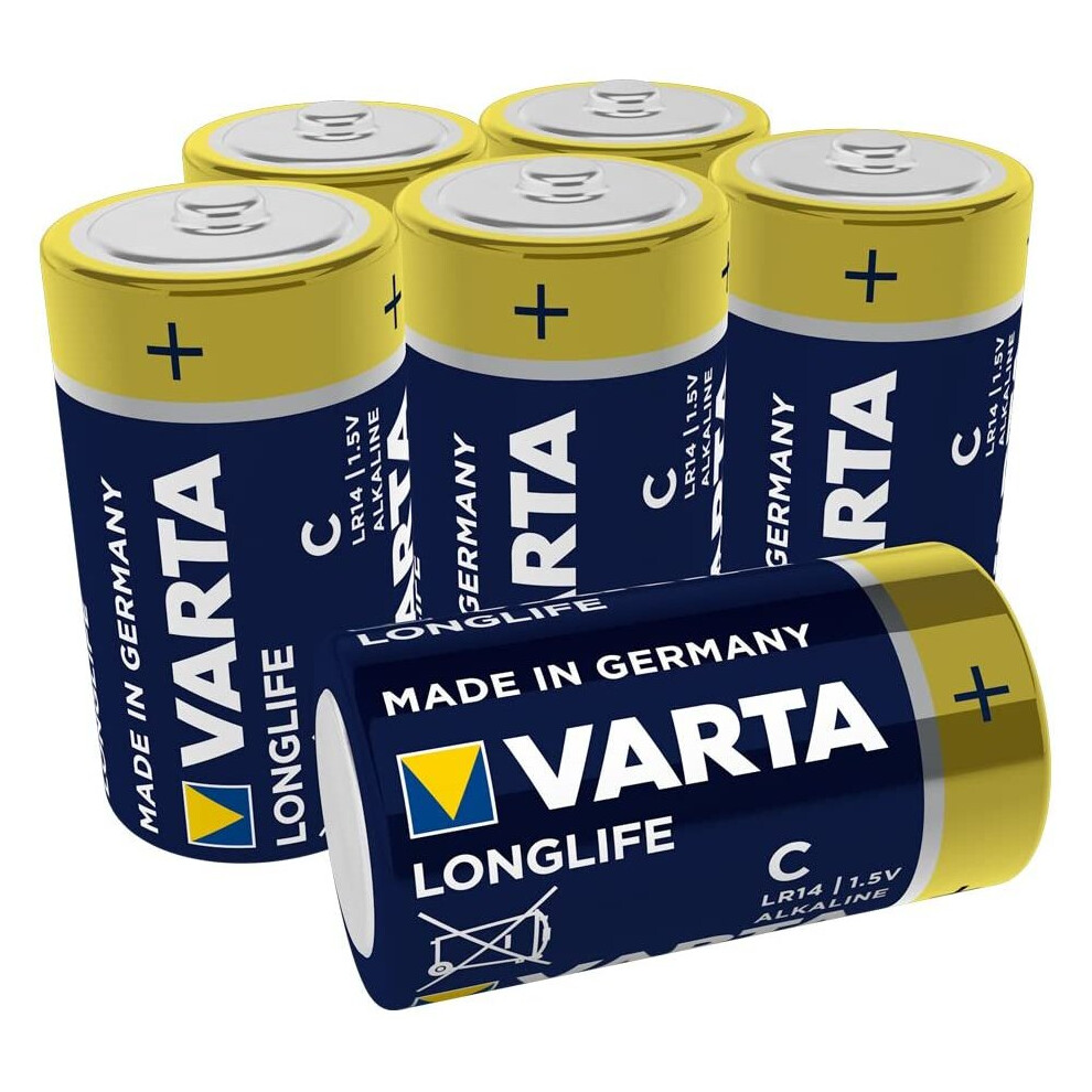 Varta C Alkaline Battery Pack of 6 - Longlife