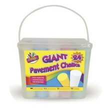 24 x Giant Chalks Pavement Street Art Large Mixed Colour Sticks Craft Box 5359