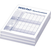 RNK 5803 – Dice Game Winning Sheet Block, A6, 3 x 85 Sheets