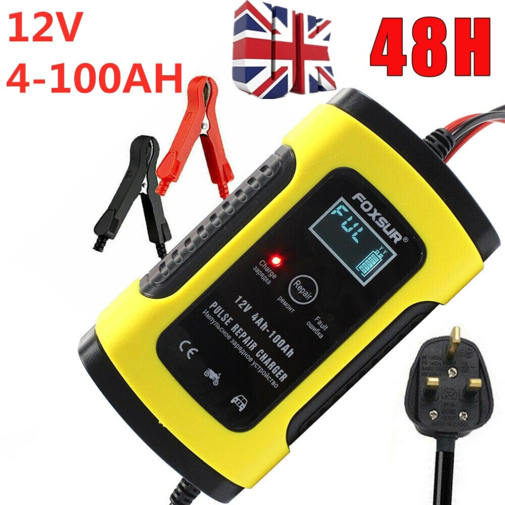 12V Lcd Display Smart Car Battery Charger Automatic Pulse 373730604177