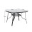 Living And Home 105CM Square Tempered Glass Garden Dining Table w/ Parasol Hole 5