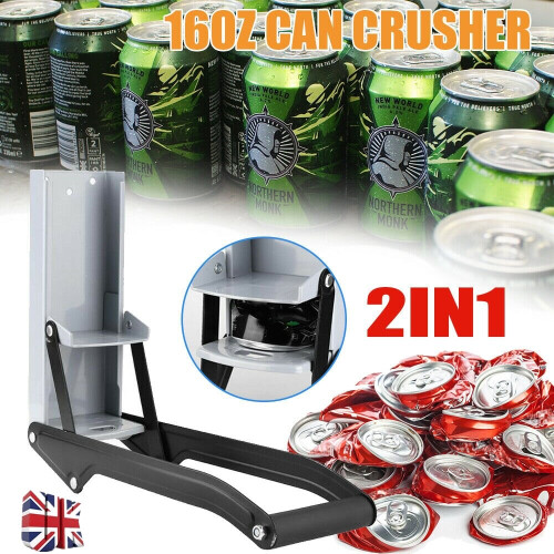 16OZ 500ML LARGE BEER TIN CAN CRUSHER WALL MOUNTED RECYCLING TOOL