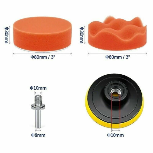 22 stk buffing, voksing og poleringsputer til bilpoleringsmaskin/drill 1