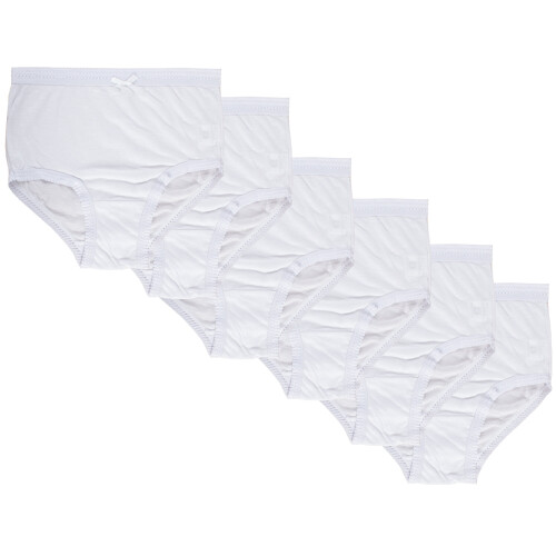(White, M) 3 Pack Ladies Knickers Full Briefs Size M-3XL