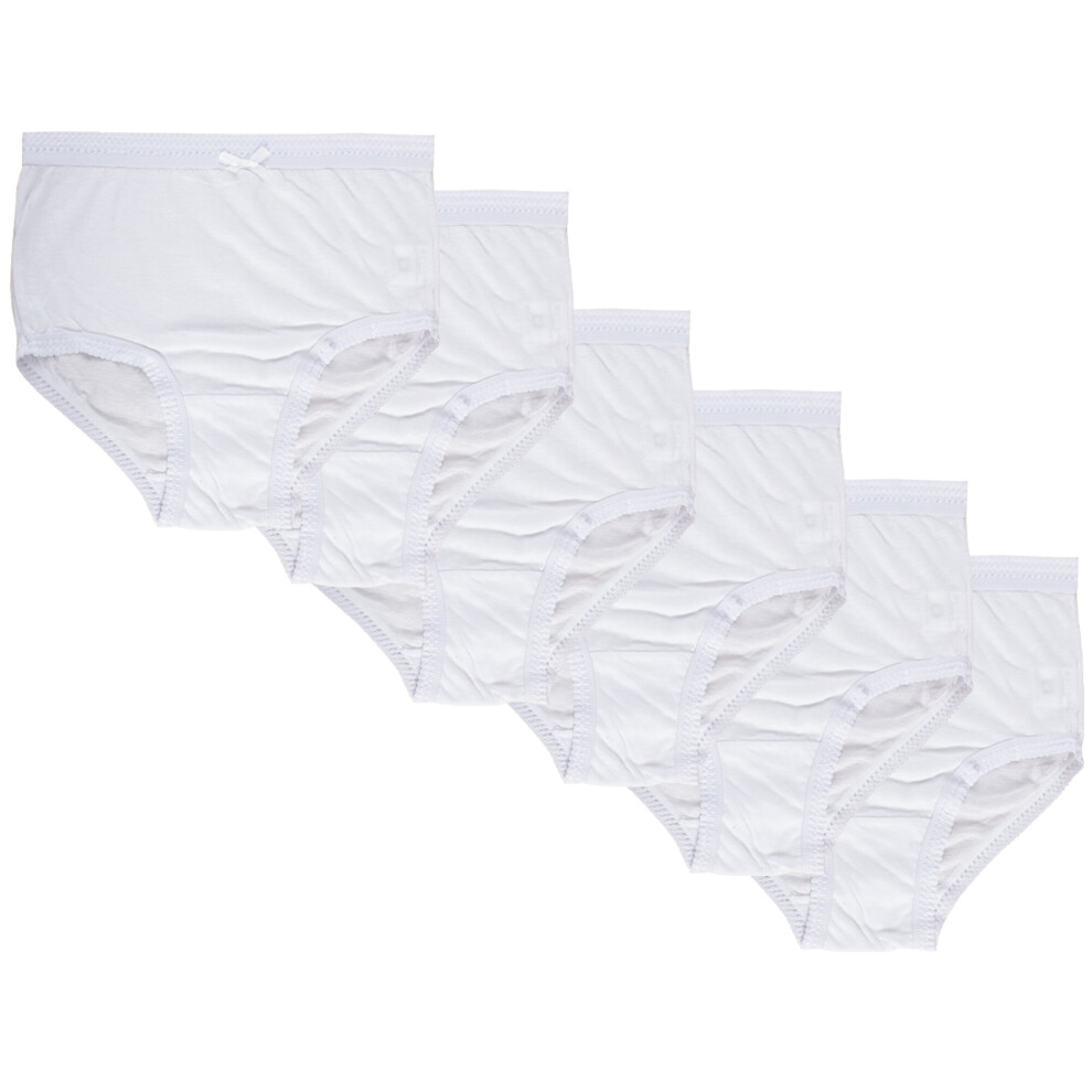 (White, M) 3 Pack Ladies Knickers Full Briefs Size M-3XL