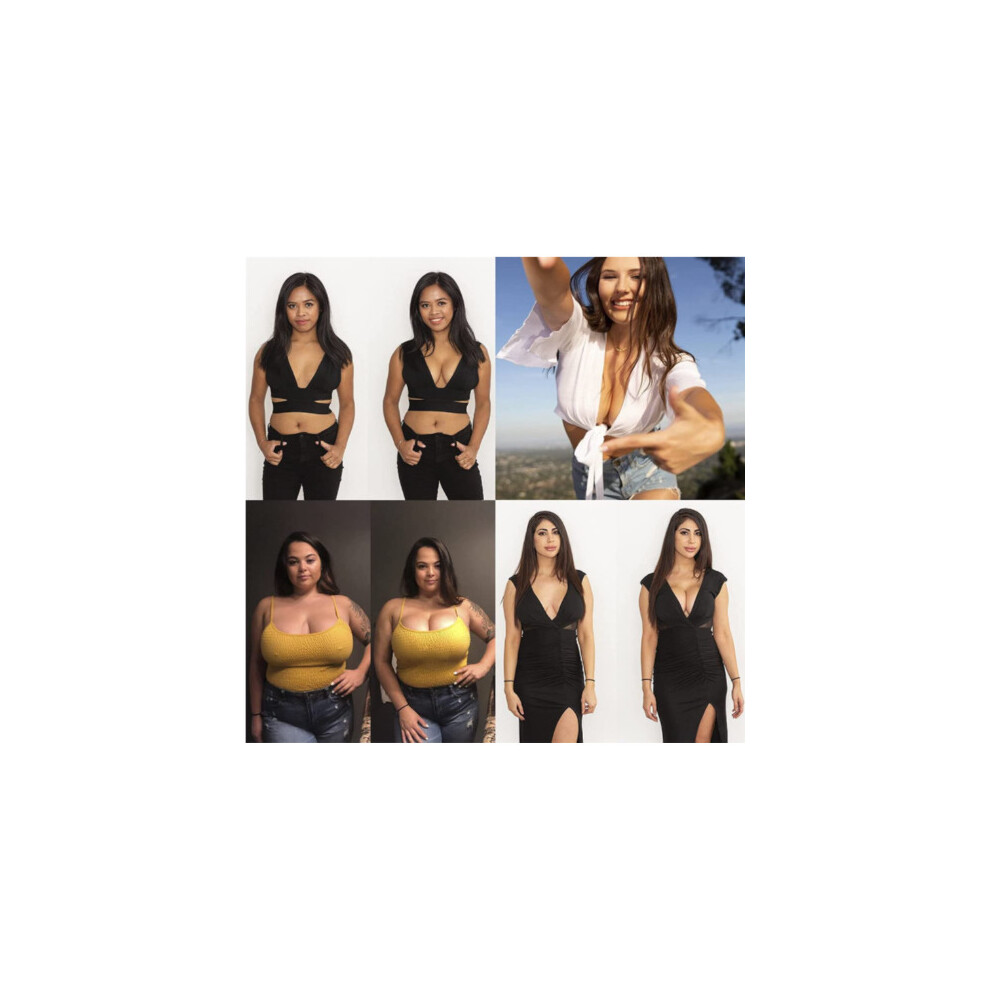 Deep Plunge Backless Invisible Push-Up Frontless Bra Black - & Strapless Bra  Kit on OnBuy