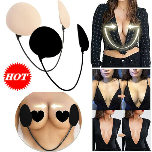 LINPING Deep Plunge Push Up Frontless Bra Kit Backless & Strapless